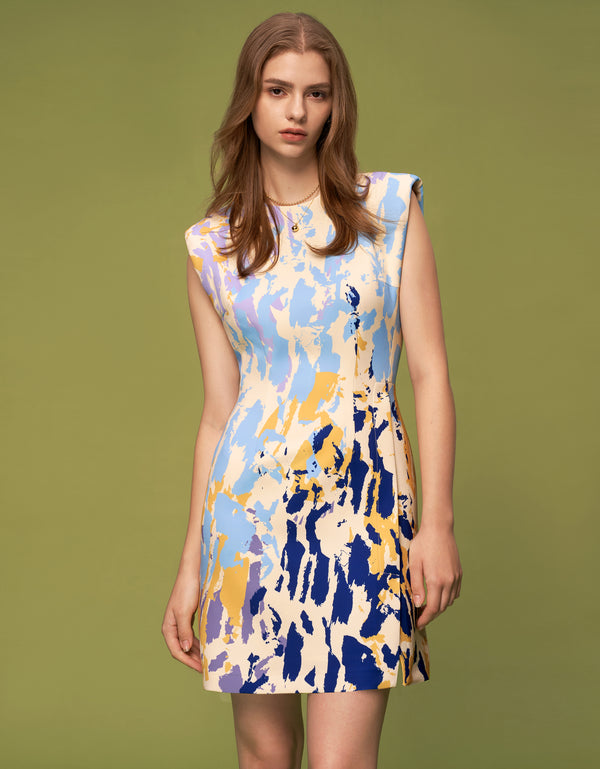 Coloured Art Print Shift Dress