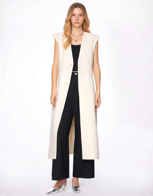 Wide Shoulder Long Vest