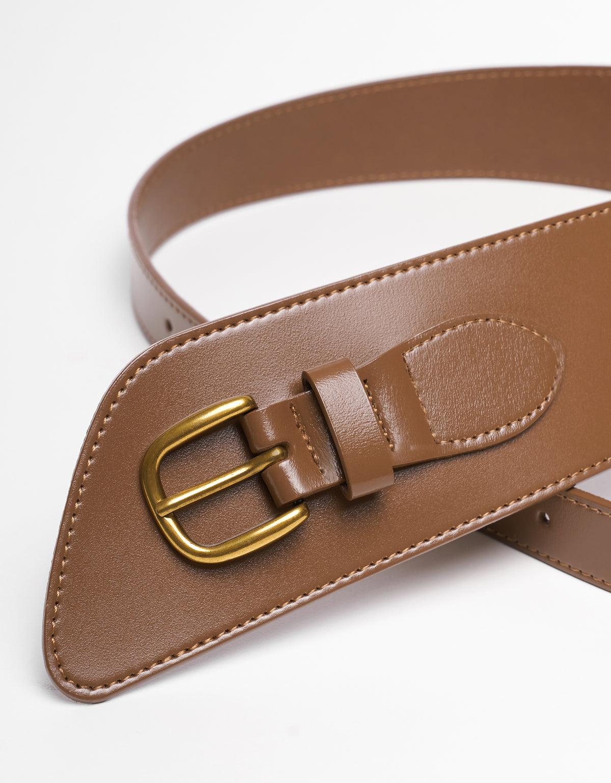 Wide Panel Leather Belt