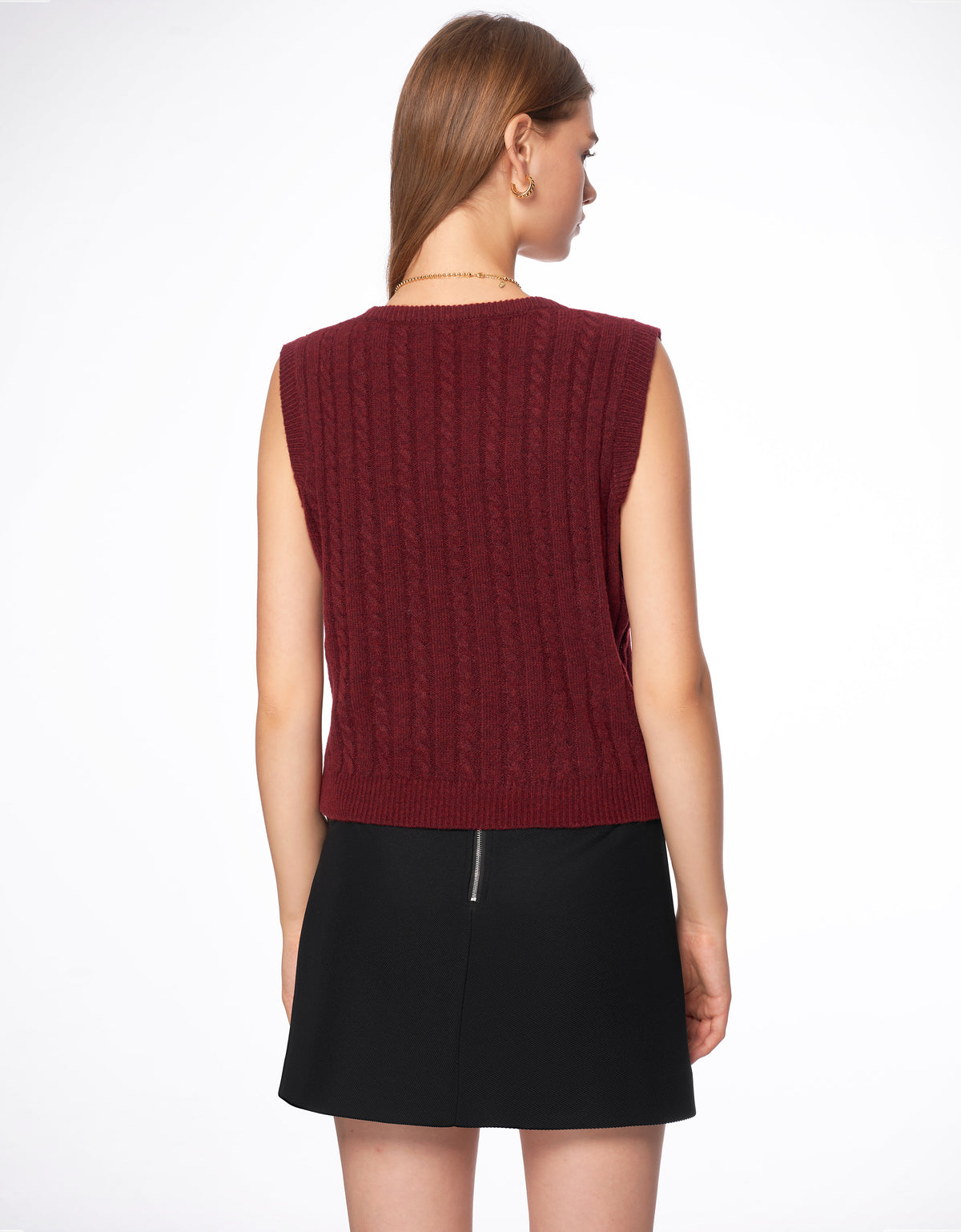 Wide Shoulder Knit Top