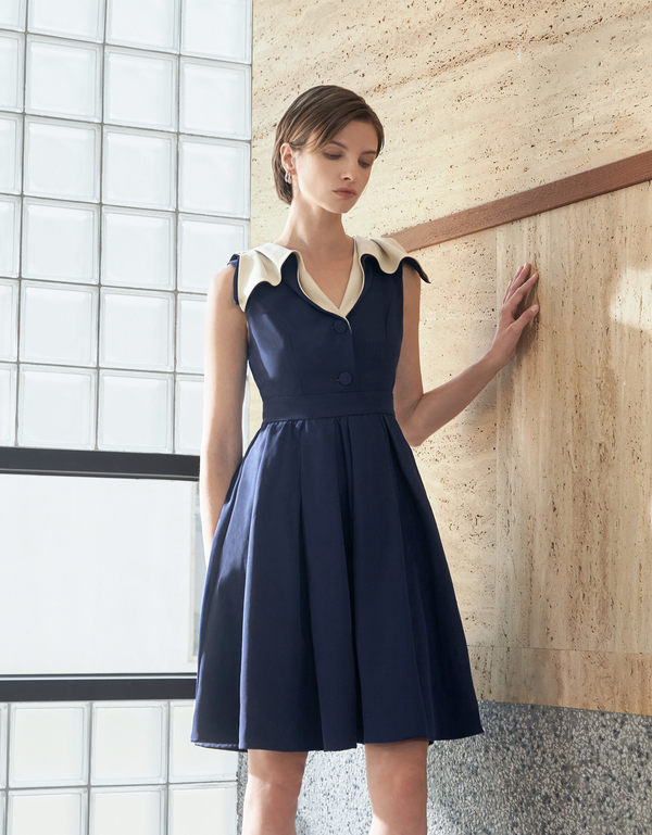 navy & apricot(a25687)
