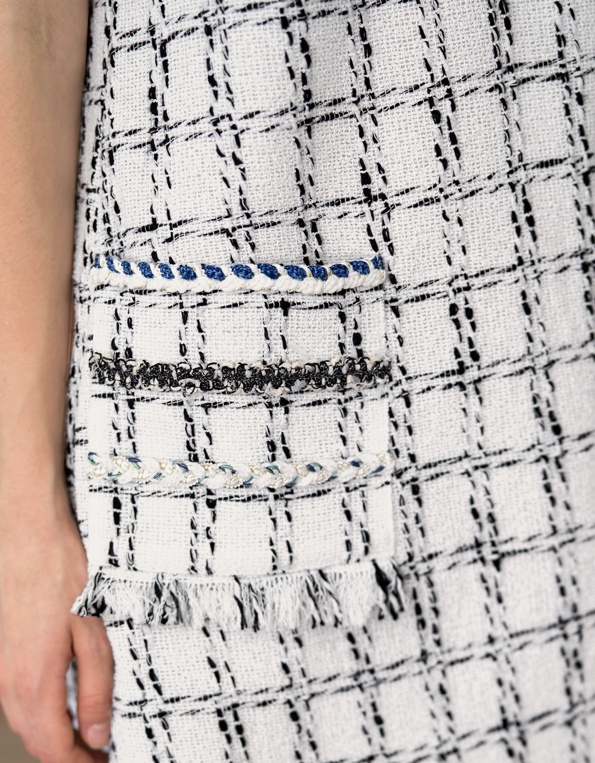 Short Sleeve Plaid Tweed Dress