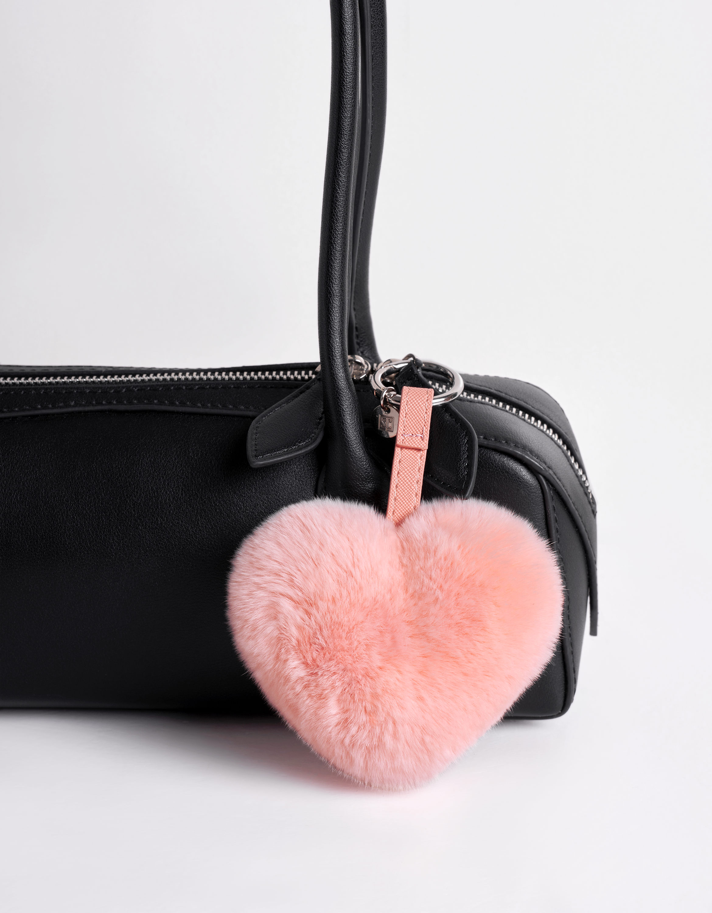 Pom-Pom Heart, Mirror and Bow Charm Set