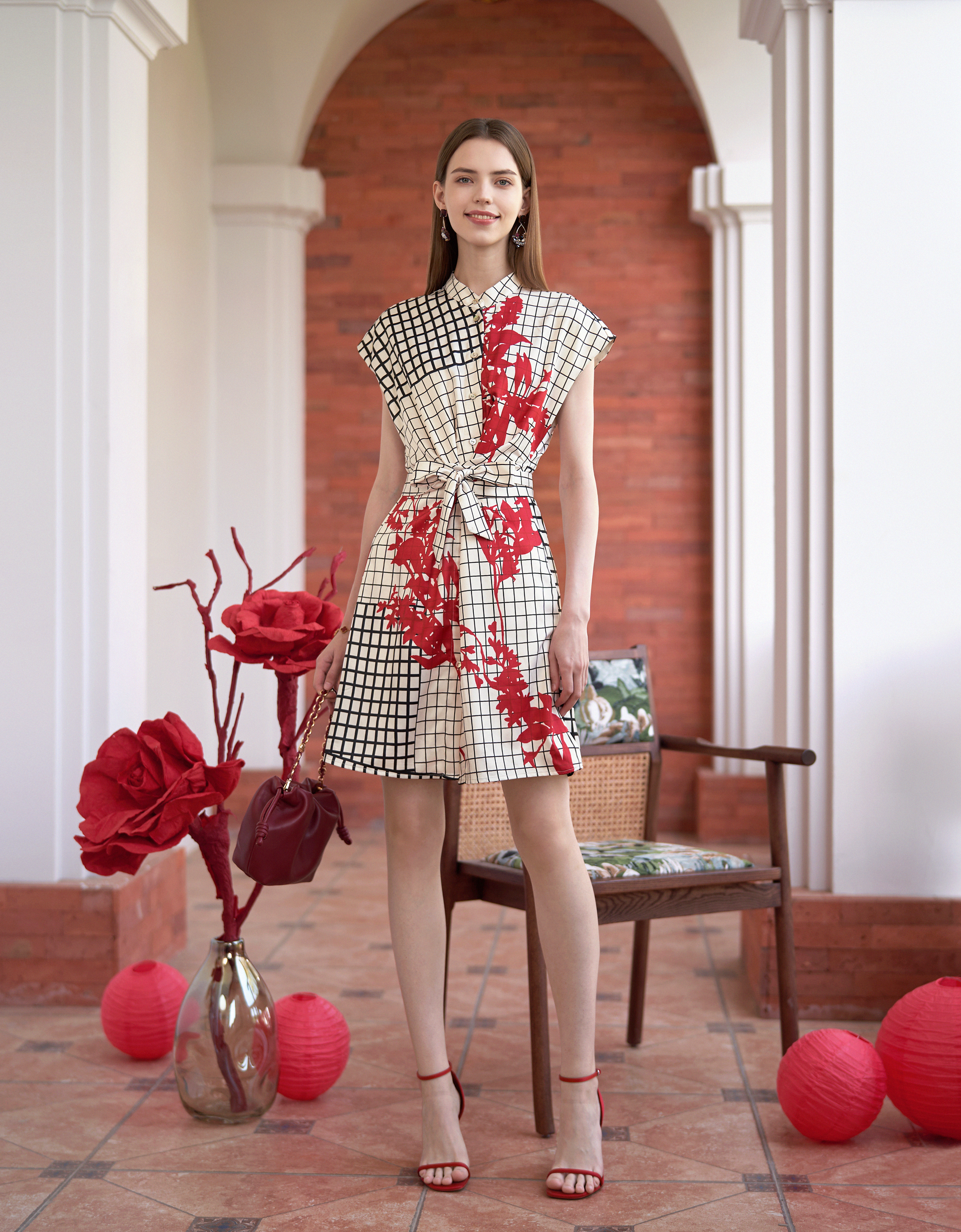 floral check print(a28545)