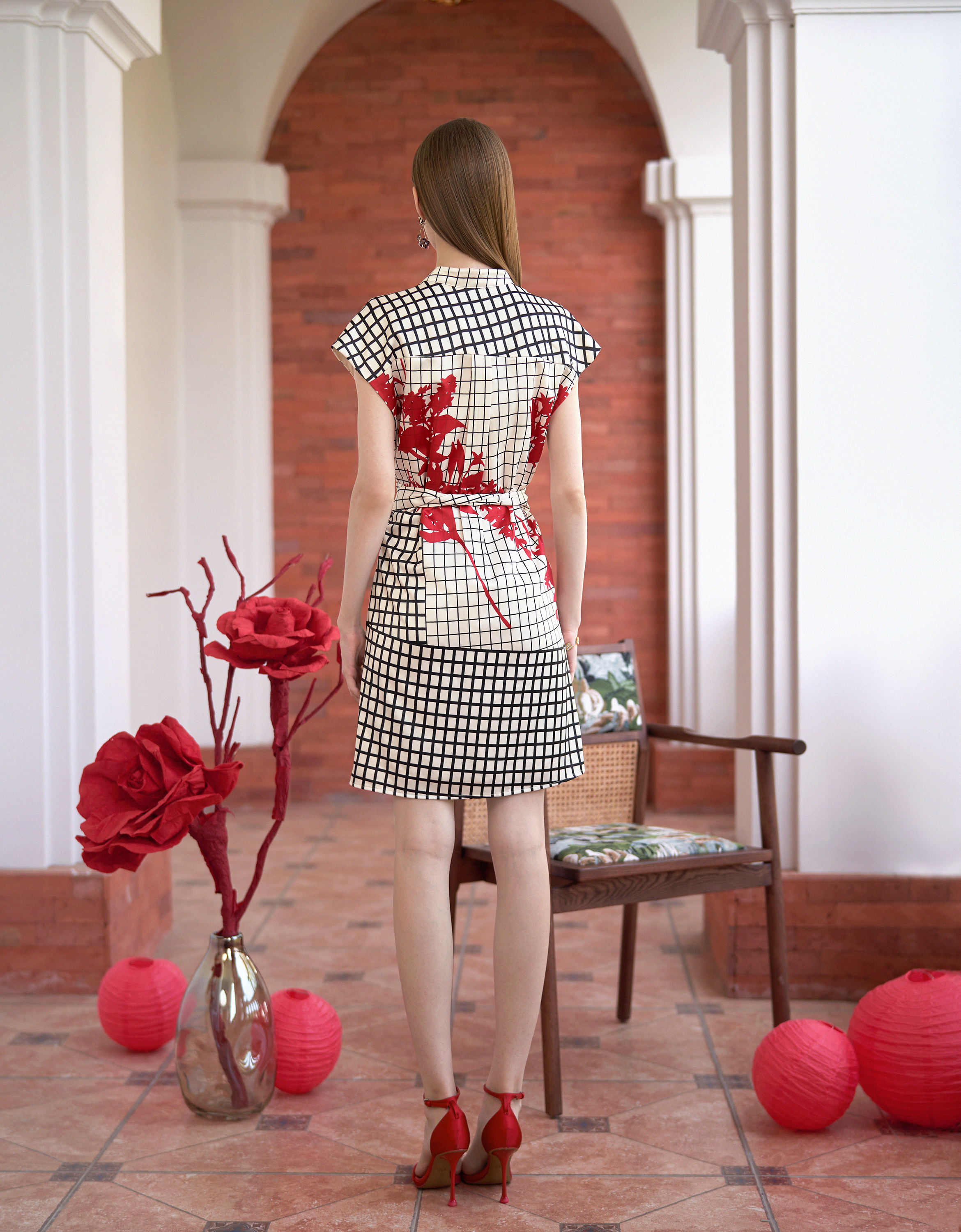 floral check print(a28545)