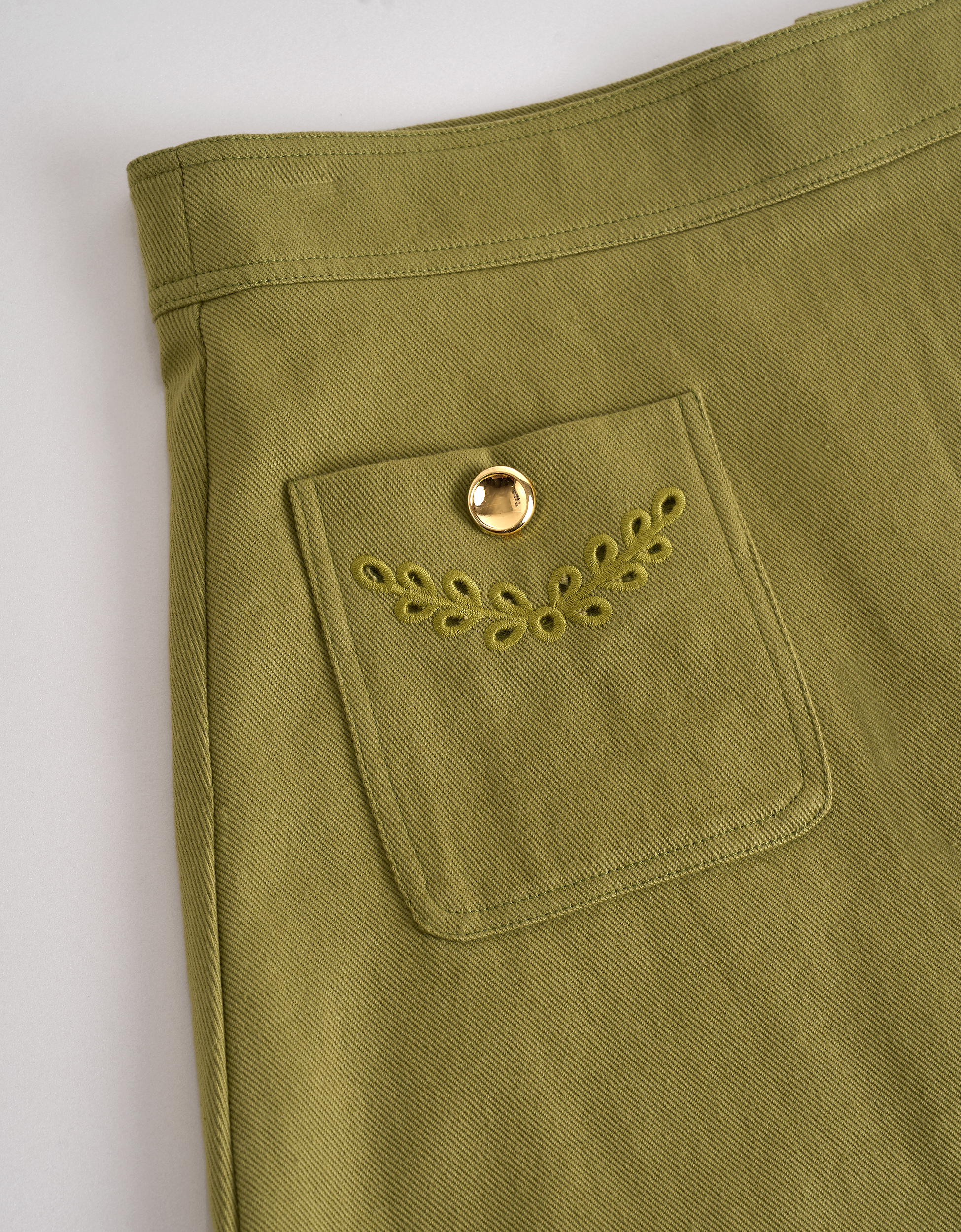 Scallop Hem Embroidered A-line Skirt