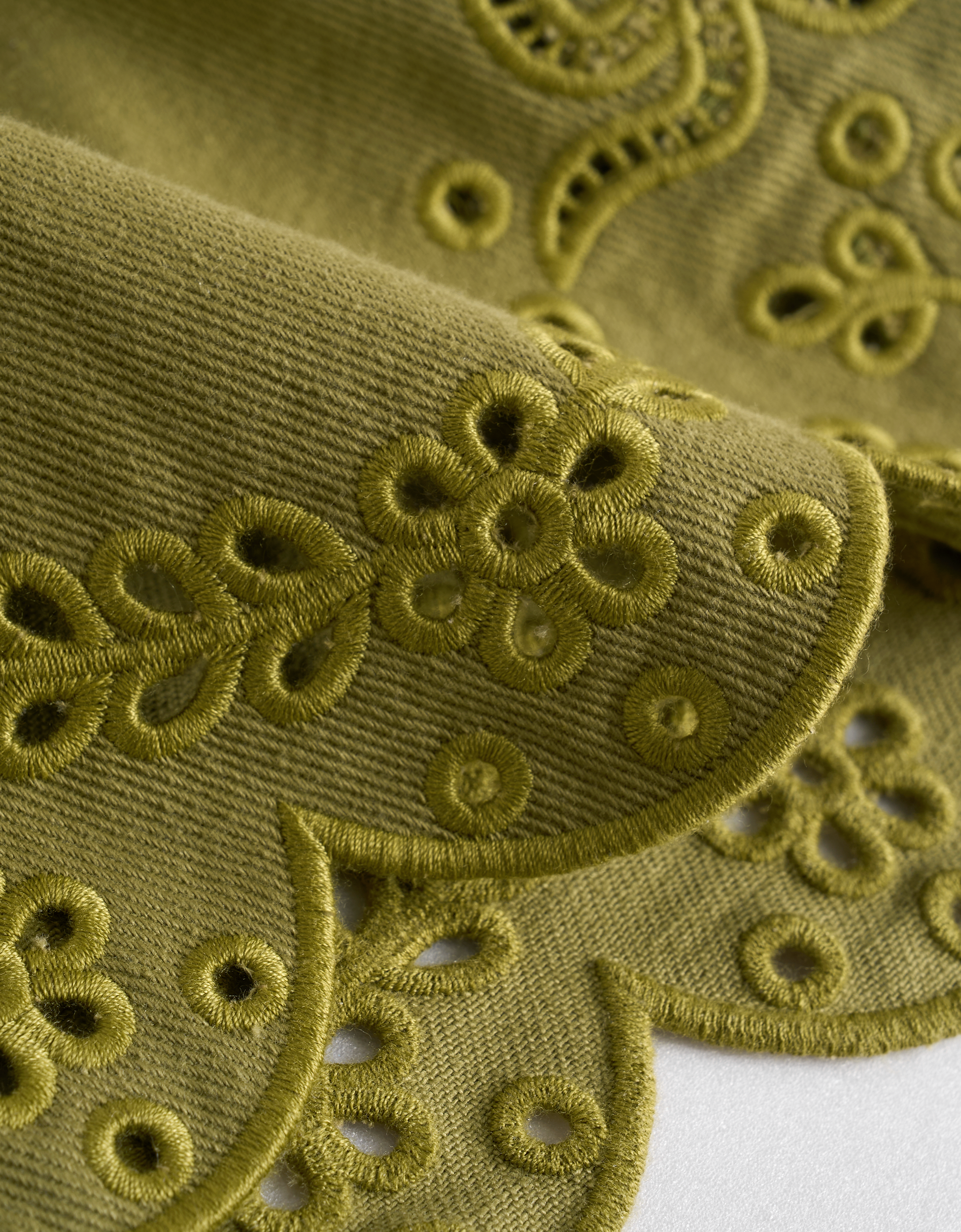 Scallop Hem Embroidered A-line Skirt